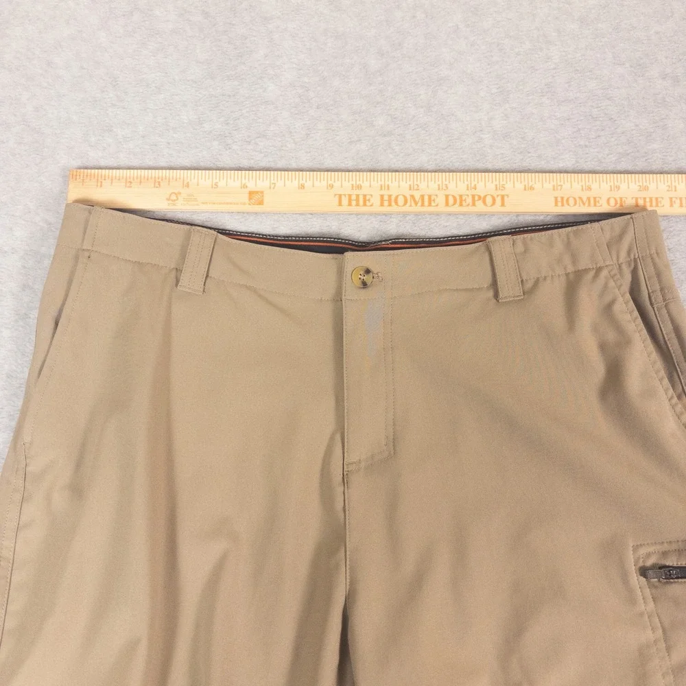 ZeroXposur Mens Performance Cargo Shorts Tan Khaki Stretch Hiking Golf Size 40